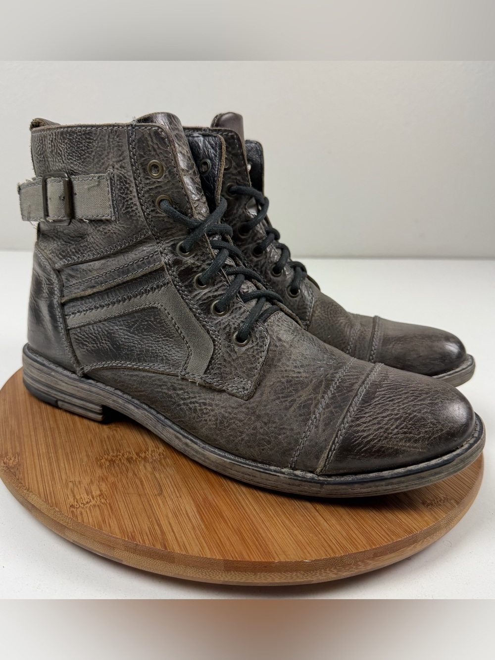 BED|STU Men's Ryder Lace-Up Distressed Leather Lace-up Boots
